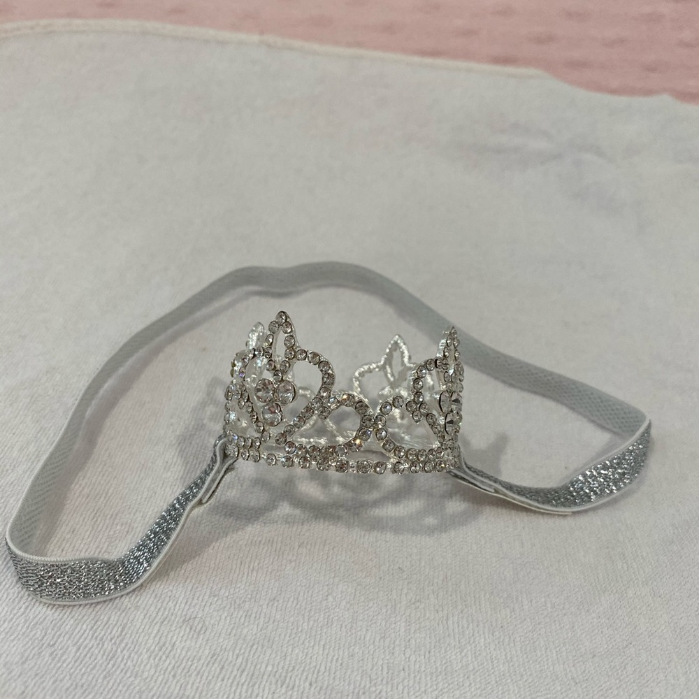 Baby girls crystal crown tiara headband
